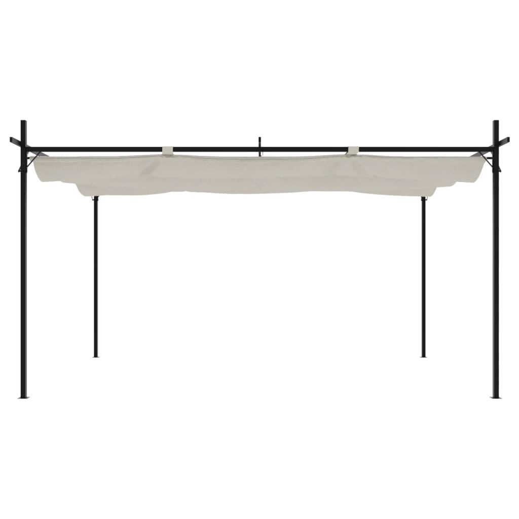 Pergola VidaXL avec toit rétractable 395x292x230 couleur crème