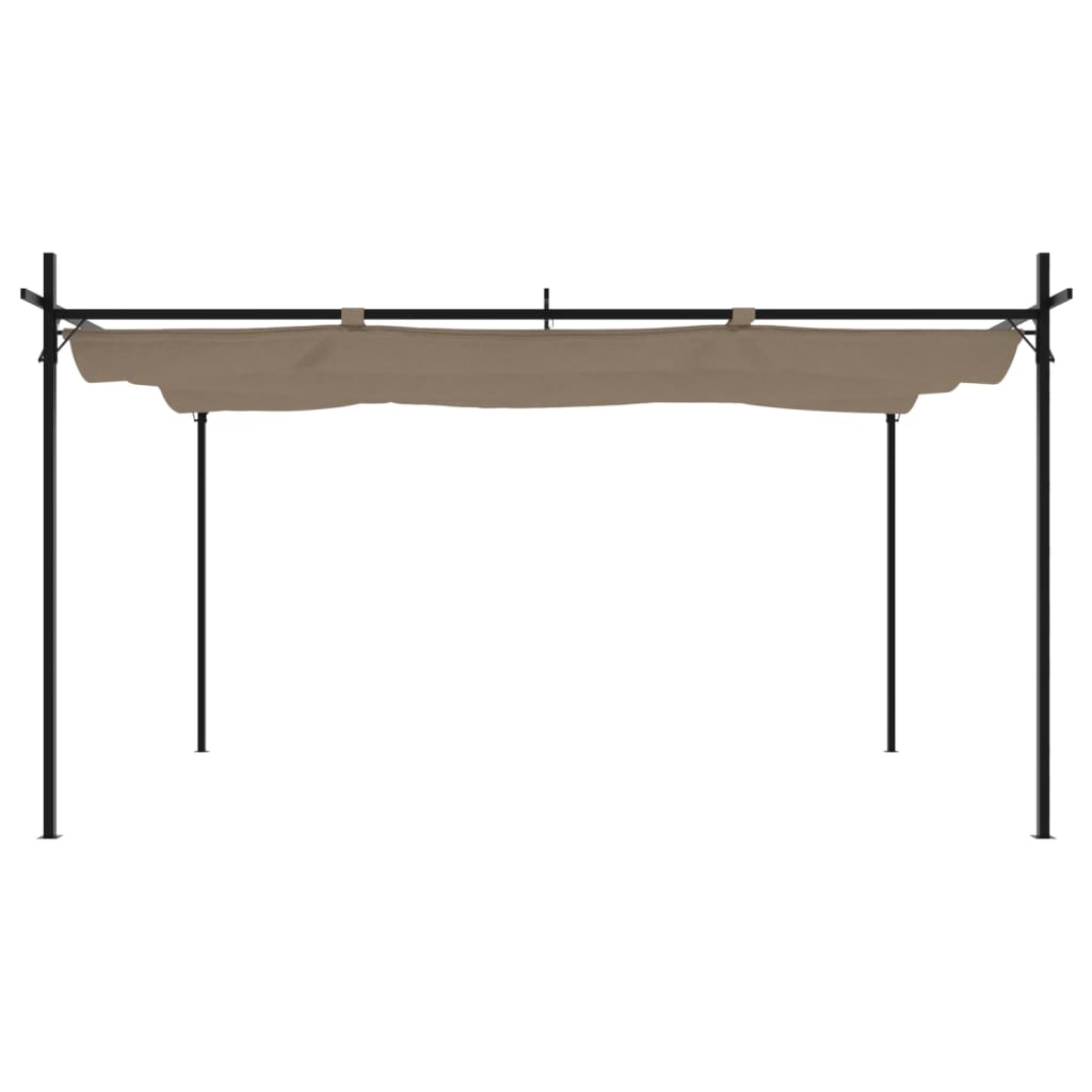Pergola VidaXL avec toit rétractable 395x292x230 taupe