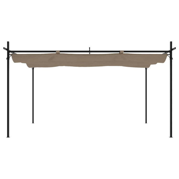 Pergola VidaXL avec toit rétractable 395x292x230 taupe