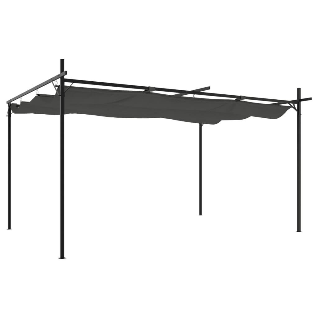 Pergola VidaXL avec toit extensible 395x292x230 anthracite