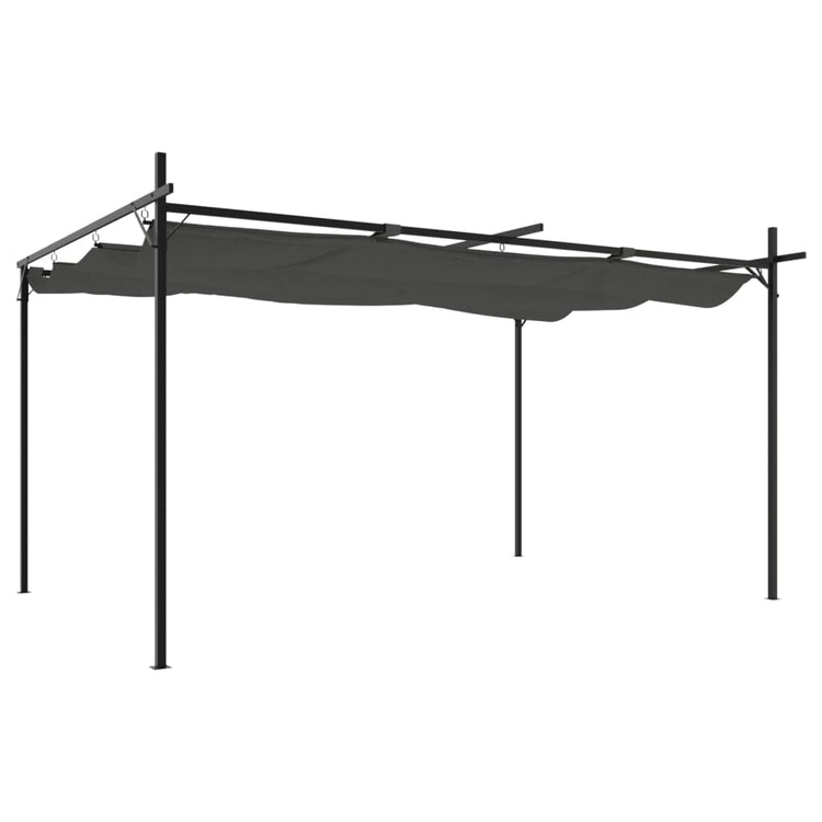 Pergola VidaXL avec toit extensible 395x292x230 anthracite