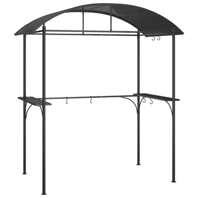 Vidaxl barbecuepavilion avec planches latérales 220x115x230 cm anthracite en acier