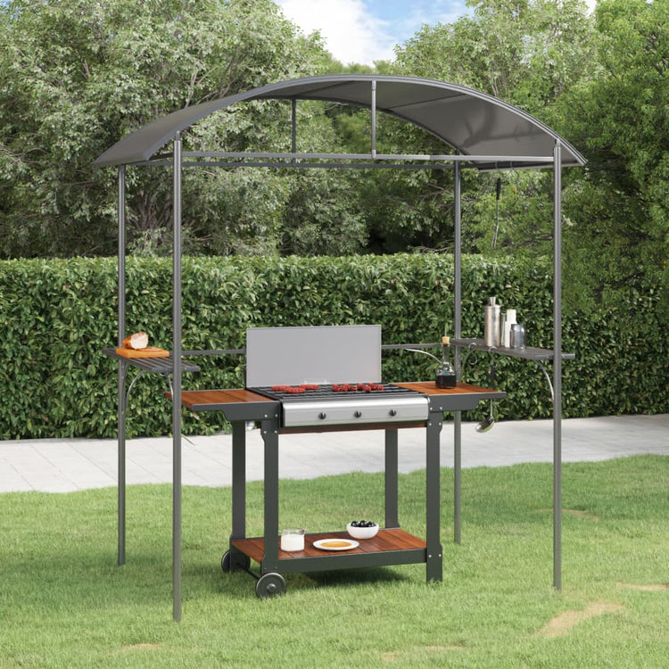 Vidaxl barbecuepavilion avec planches latérales 220x115x230 cm anthracite en acier