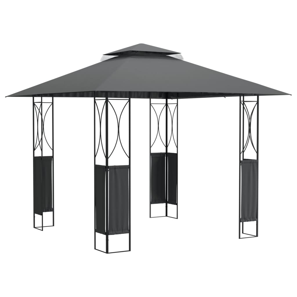 Arbor Vidaxl avec toit 300x300x270 cm anthracite en acier -colore