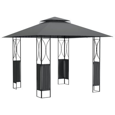 Arbor Vidaxl avec toit 300x300x270 cm anthracite en acier -colore