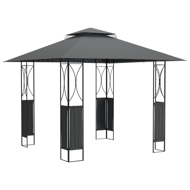 Arbor Vidaxl avec toit 300x300x270 cm anthracite en acier -colore