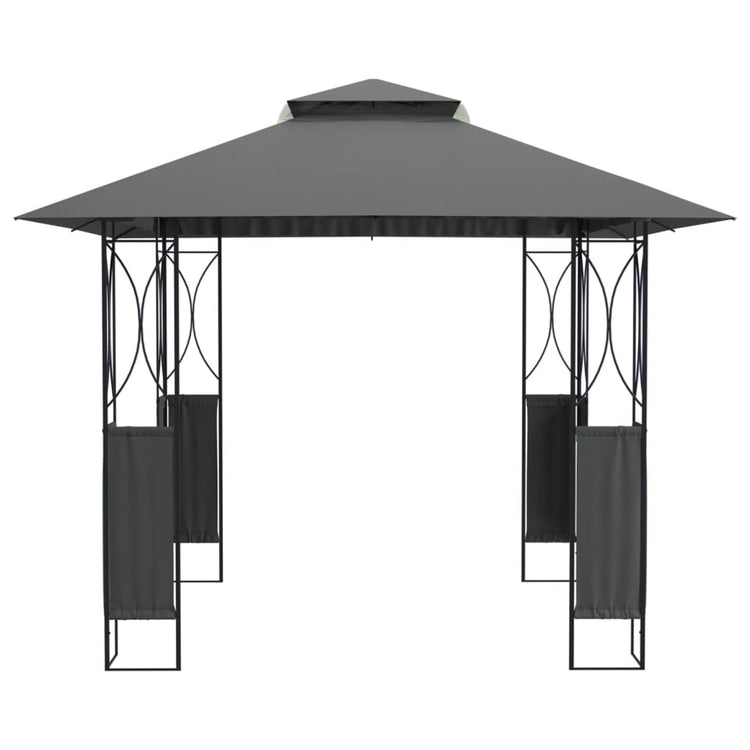 Arbor Vidaxl avec toit 300x300x270 cm anthracite en acier -colore
