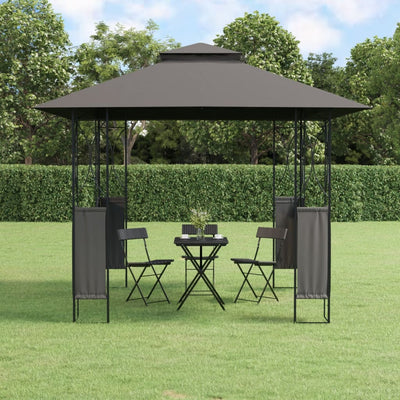 Arbor Vidaxl avec toit 300x300x270 cm anthracite en acier -colore