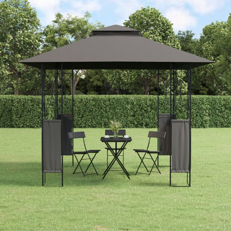 Arbor Vidaxl avec toit 300x300x270 cm anthracite en acier -colore