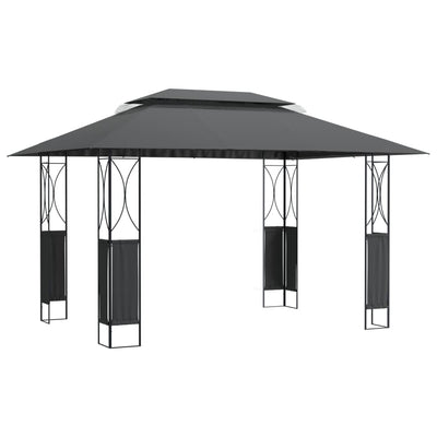 Arbor Vidaxl avec toit 400x300x270 cm Anthracite en acier -colore