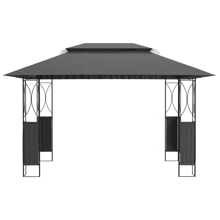 Arbor Vidaxl avec toit 400x300x270 cm Anthracite en acier -colore