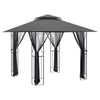 Arbor Vidaxl avec parois latérales 300x300x270 cm anthracite en acier -colore
