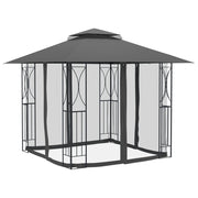 Arbor Vidaxl avec parois latérales 300x300x270 cm anthracite en acier -colore - afbeelding 3