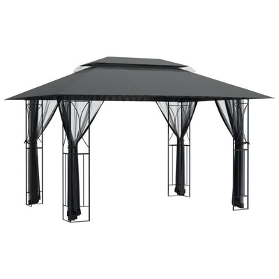 Arbor vidaxl avec parois latérales 400x300x270 cm anthracite en acier -colore
