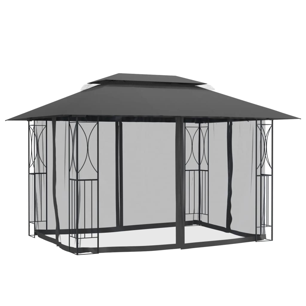 Arbor vidaxl avec parois latérales 400x300x270 cm anthracite en acier -colore
