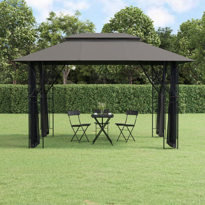 Arbor vidaxl avec parois latérales 400x300x270 cm anthracite en acier -colore