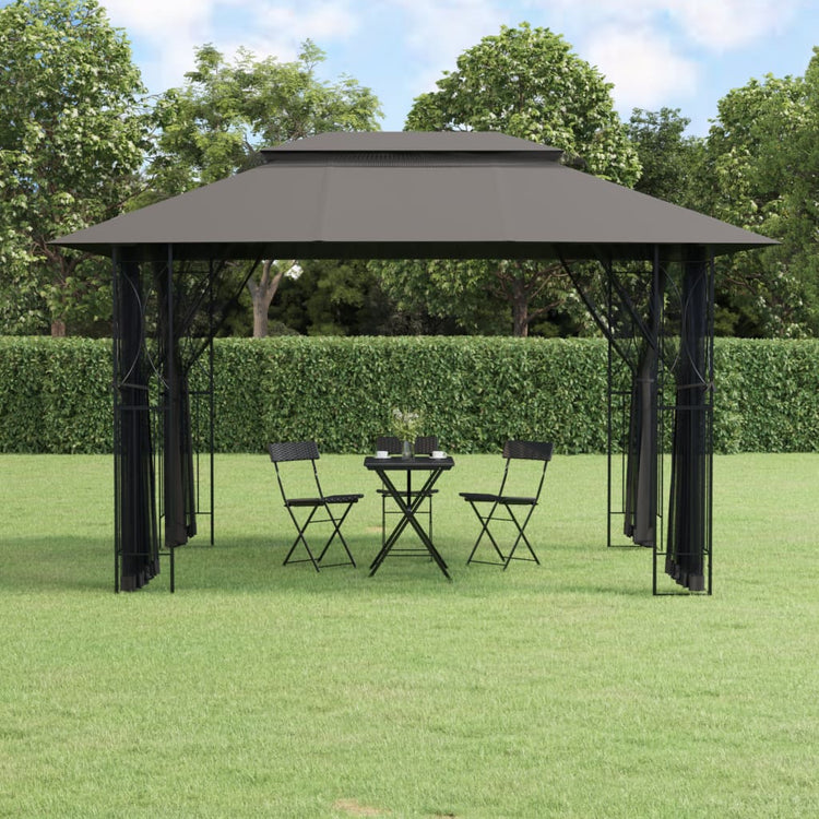 Arbor vidaxl avec parois latérales 400x300x270 cm anthracite en acier -colore
