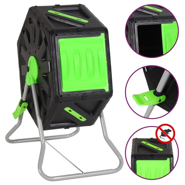Tambour de compostage Vidaxl 70 L 60x43x74 cm polypropène
