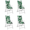 Coussins de chaise vidaxl 4 st dossier haut 120x50x7 cm motif de feuille de tissu