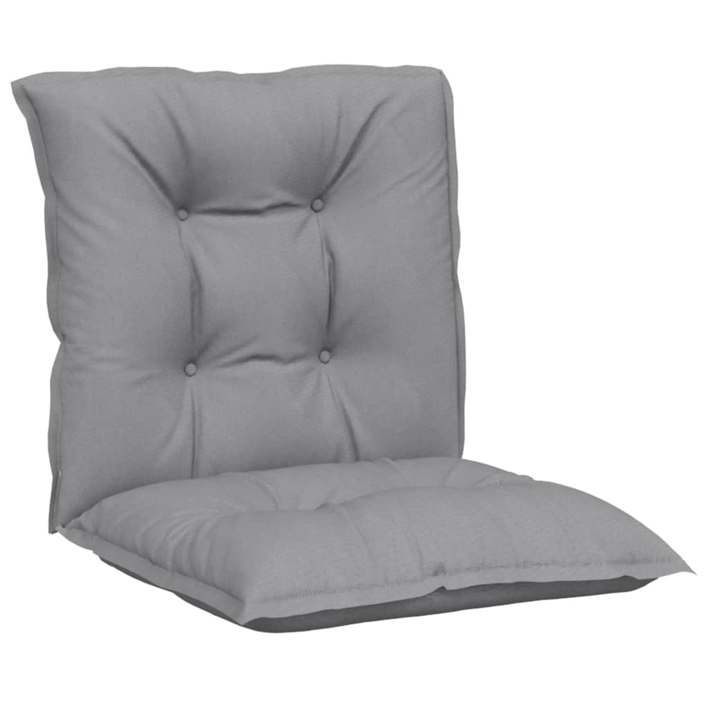 VidaXL coussins de chaise de jardin 6 pcs dossier bas 100x50x7 cm tissu gris