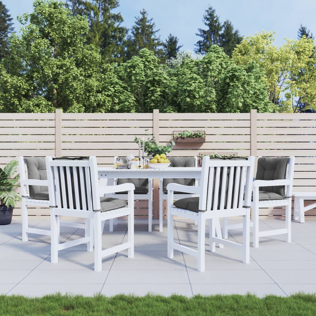VidaXL coussins de chaise de jardin 6 pcs dossier bas 100x50x7 cm tissu gris