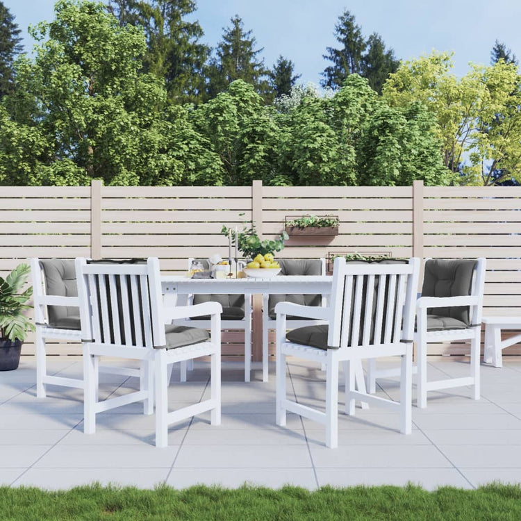 VidaXL coussins de chaise de jardin 6 pcs dossier bas 100x50x7 cm tissu gris