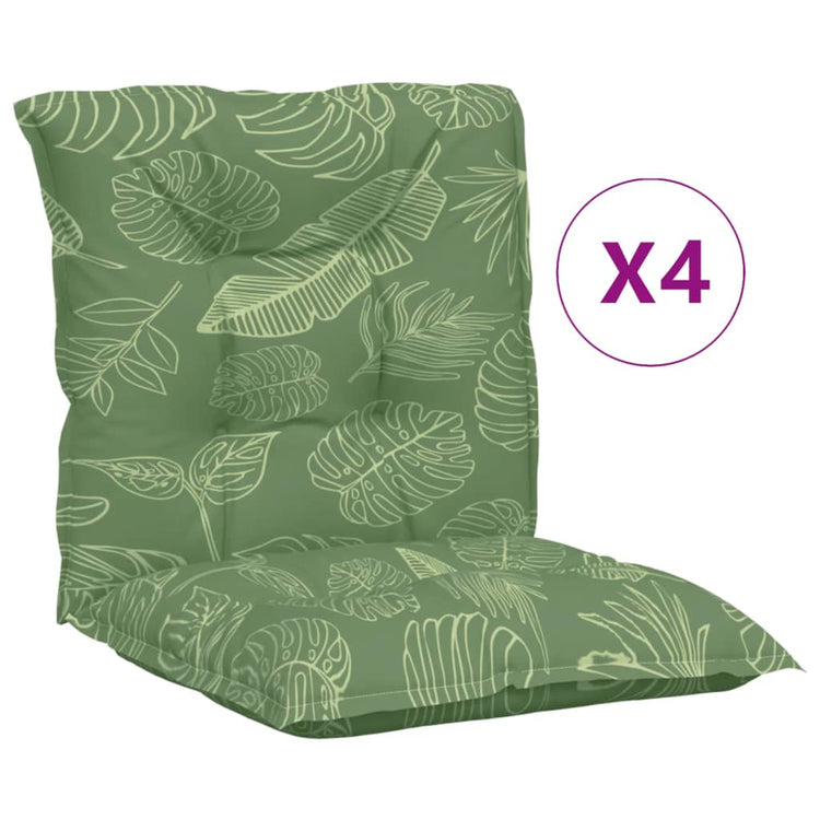 Coussins de chaise vidaxl 4 st tissu de motif de feuille de bas du dos