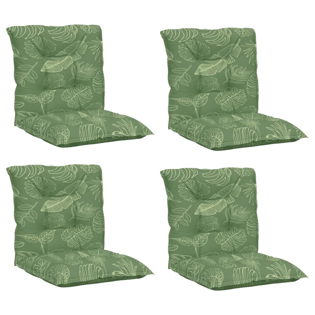 Coussins de chaise vidaxl 4 st tissu de motif de feuille de bas du dos