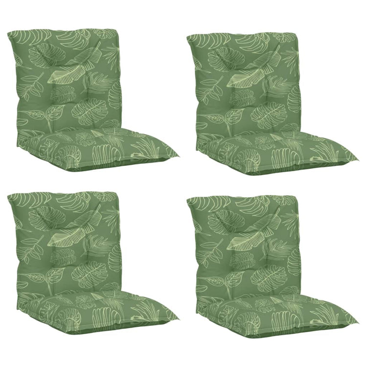 Coussins de chaise vidaxl 4 st tissu de motif de feuille de bas du dos