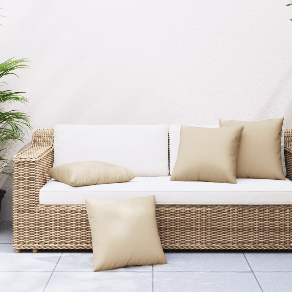 Coussins de la banque vidaxl 4 ST 40x40 cm en tissu beige