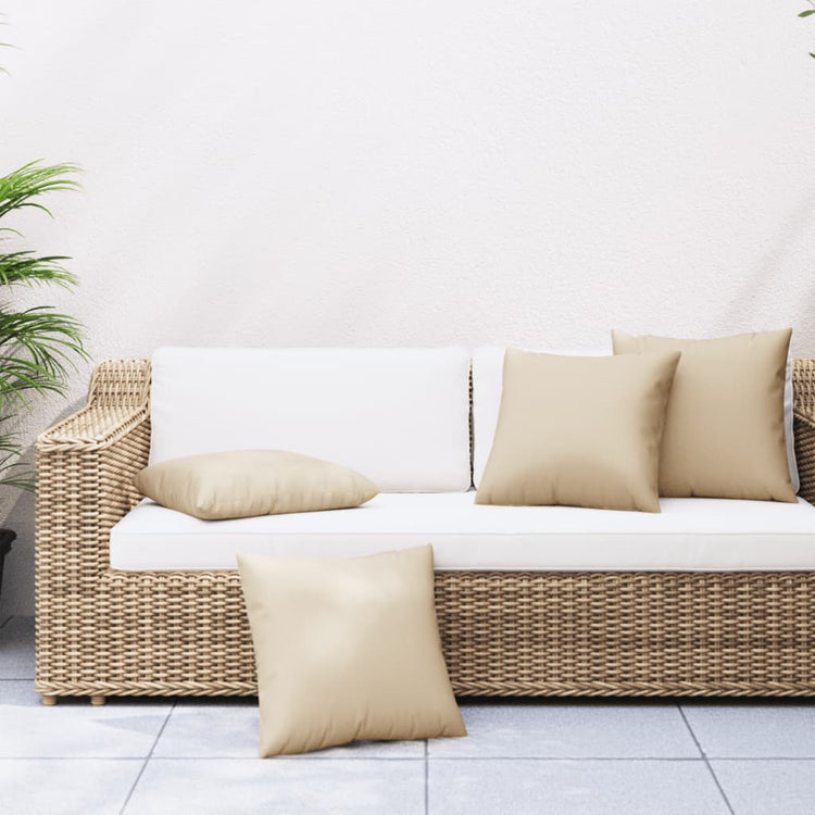 Coussins de la banque vidaxl 4 ST 40x40 cm en tissu beige