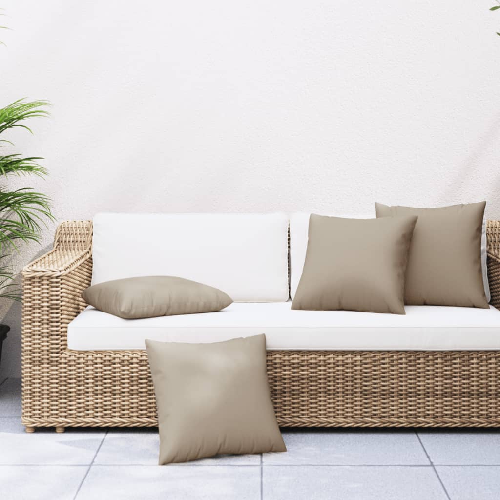 Coussins de canapé vidaxl 4 pcs 40x40 cm tissu taupe