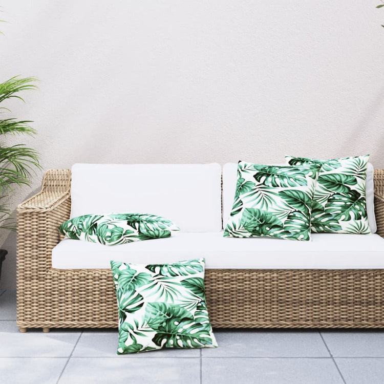 Coussins de canapé vidaxl 4 pcs motifs de feuilles 40x40 cm tissu