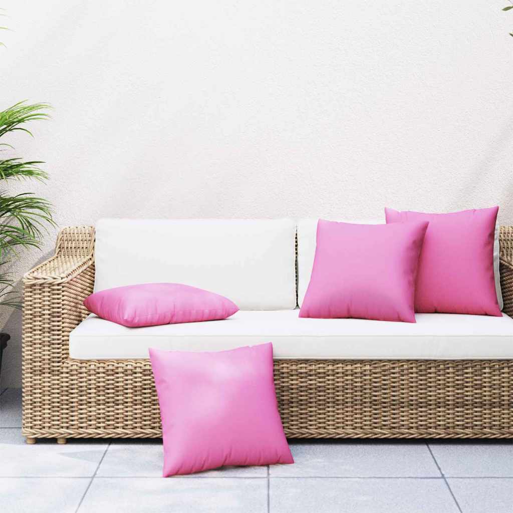 Vidaxl coussins unis 4 pcs rose 40 x 40 cm tissu polyester