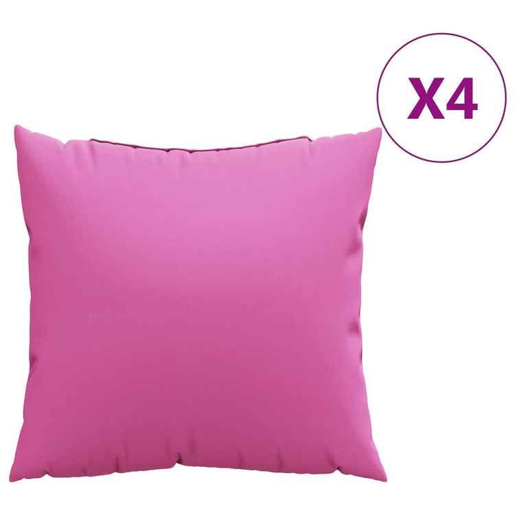Vidaxl coussins unis 4 pcs rose 40 x 40 cm tissu polyester
