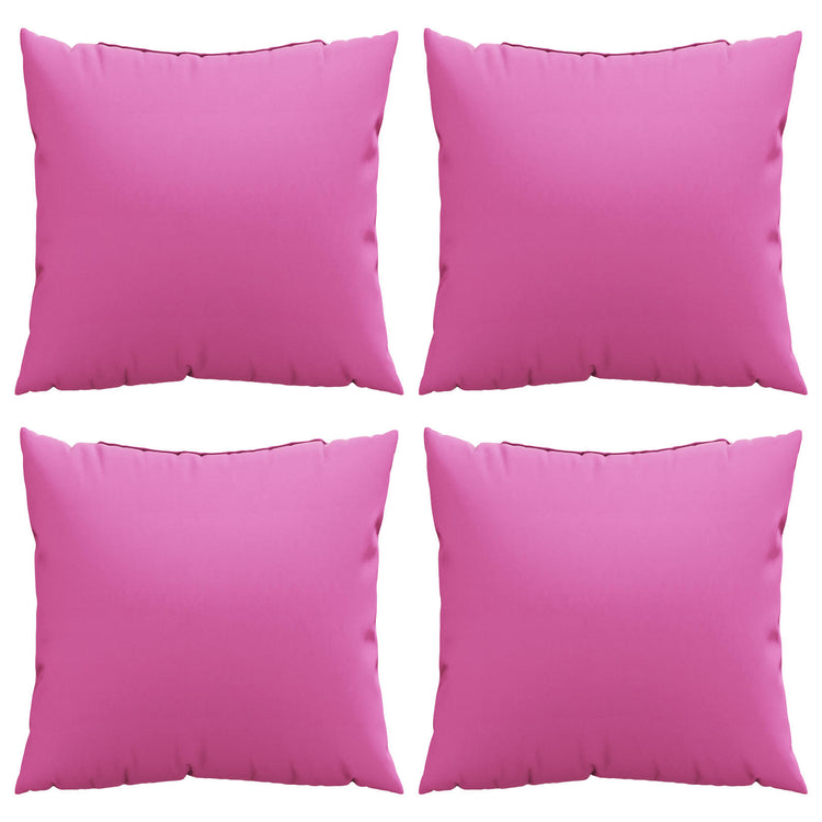 Vidaxl coussins unis 4 pcs rose 40 x 40 cm tissu polyester