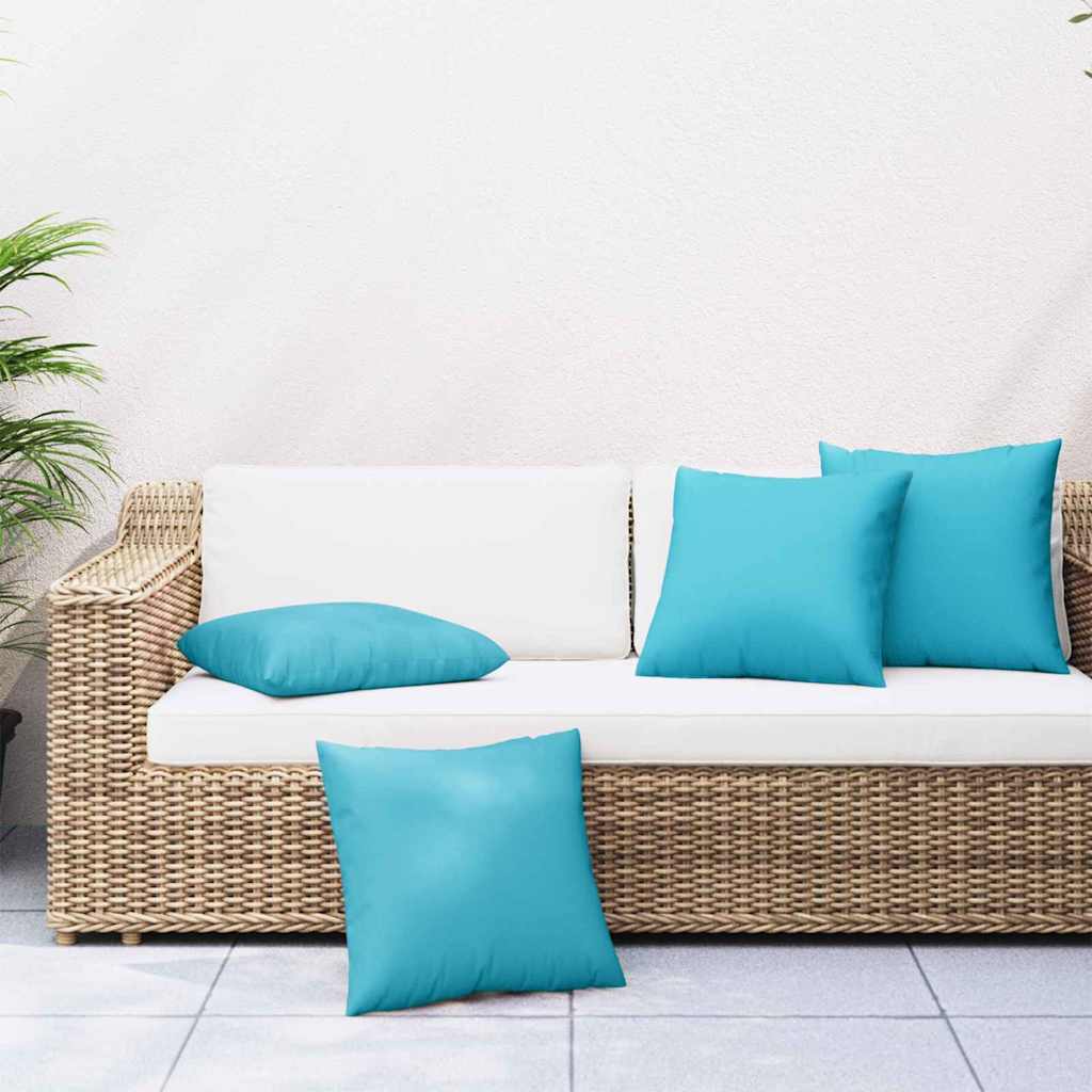 Vidaxx coussins unis 4 pcs turquoise 40 x 40 cm tissu polyester