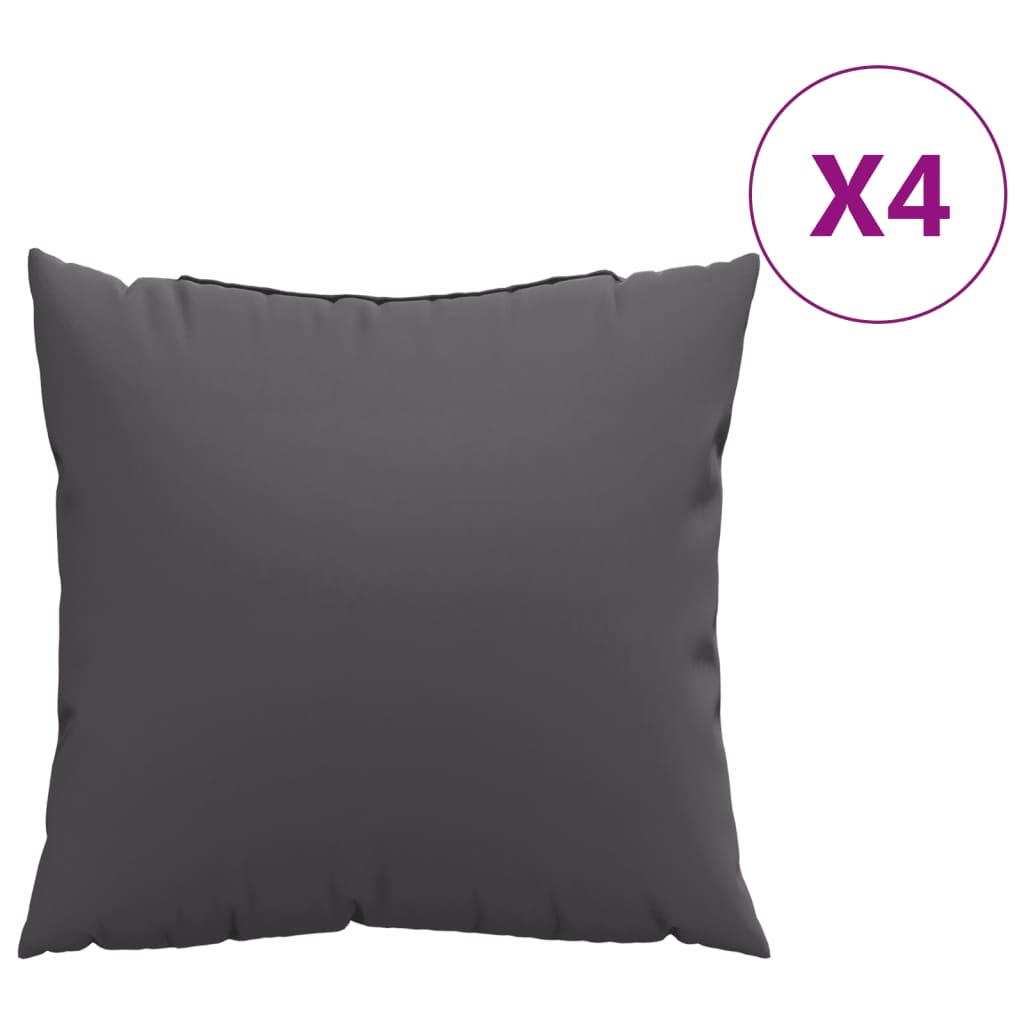 Coussins de canapé vidaxl 4 pcs 50x50 cm tissu anthracite -colored