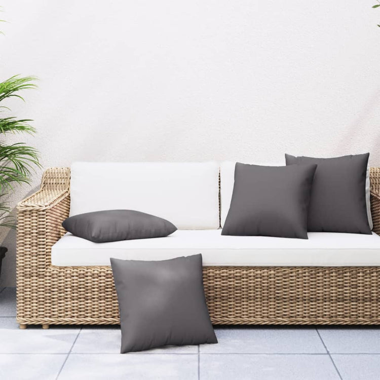 Coussins de canapé vidaxl 4 pcs 50x50 cm tissu anthracite -colored