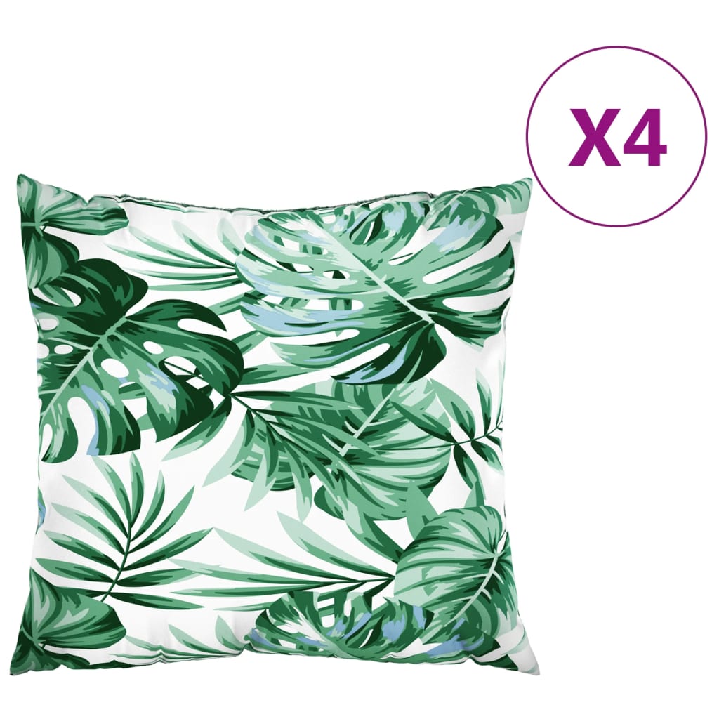 VidaXL coussins de canapé 4 pcs motif feuille 60x60 cm tissu