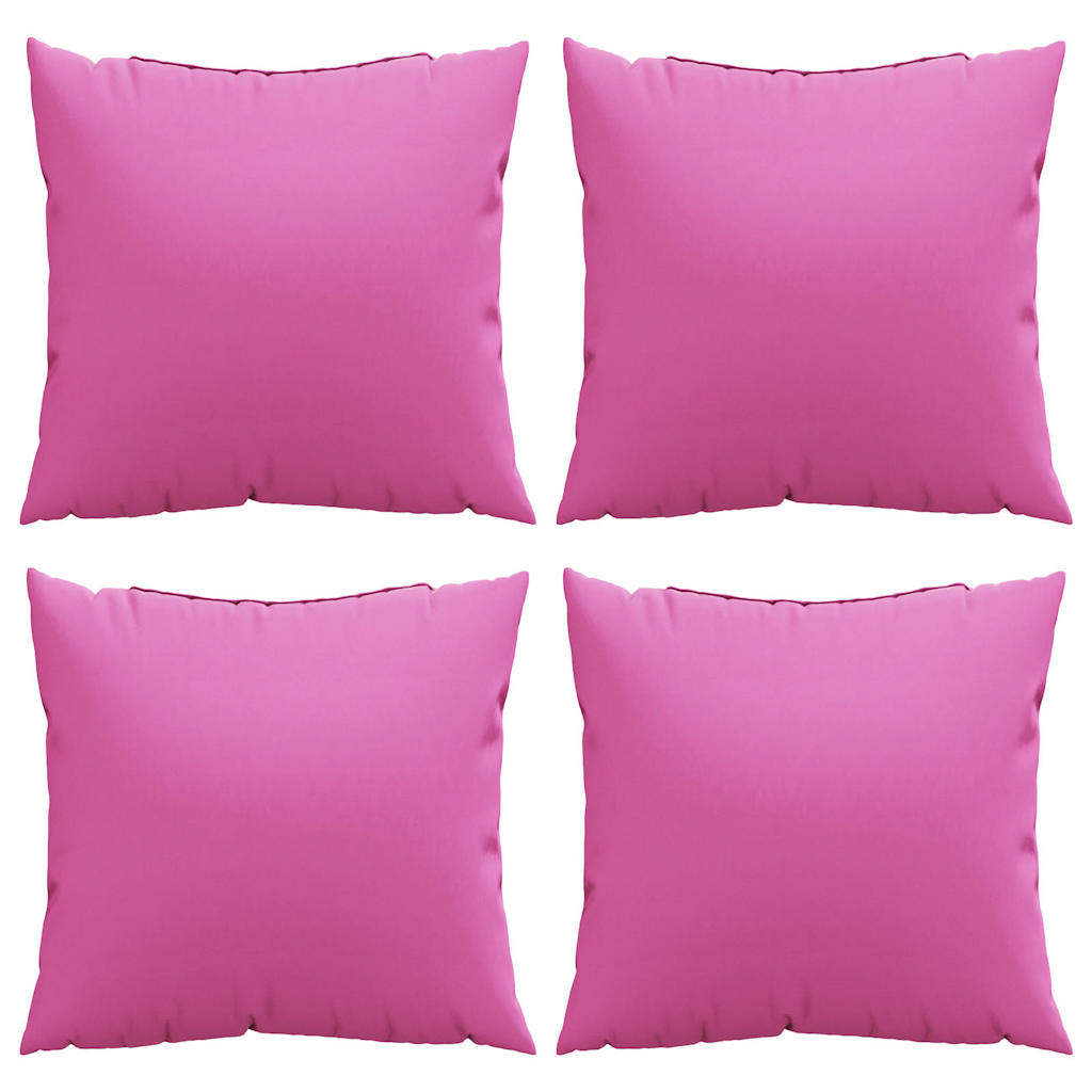 Vidaxl coussins unis 4 pcs rose 60 x 60 cm tissu polyester