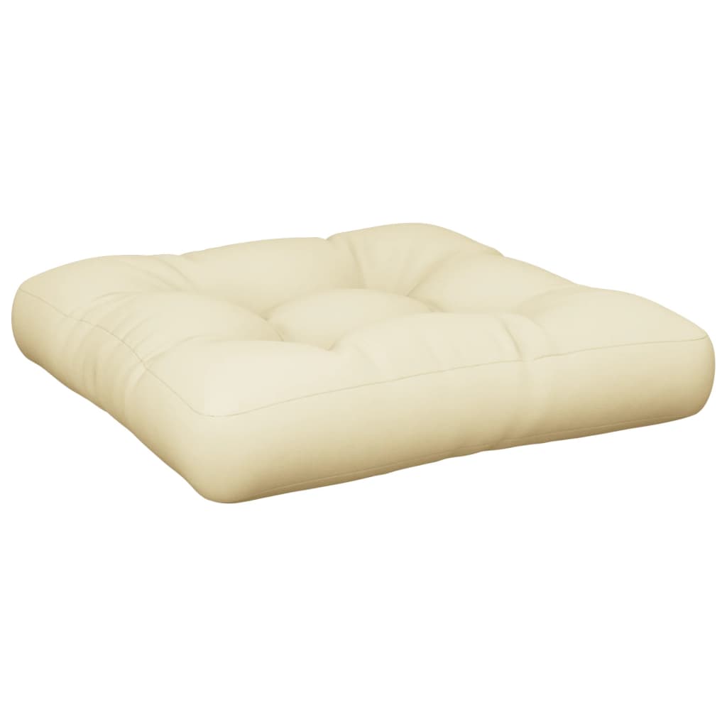 Coussin de palette Vidaxl 50x50x12 cm Crème de tissu -colore