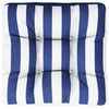 Coussin de palette vidaxl rayé 50x50x12 cm tissu bleu et blanc