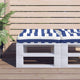 Coussin de palette vidaxl rayé 50x50x12 cm tissu bleu et blanc
