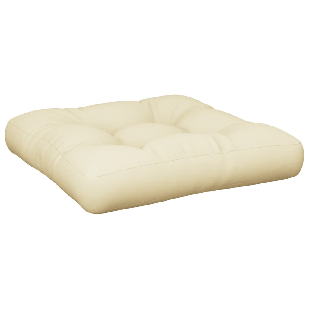 Coussin de palette Vidaxl 60x60x12 cm Crème en tissu -colore