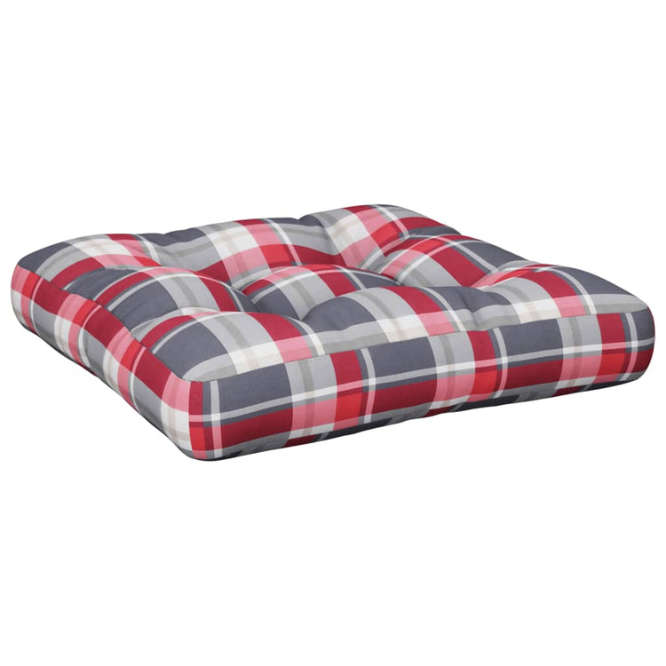 Coussin de palette vidaxl 60x60x12 cm Tissu diamant motif rouge
