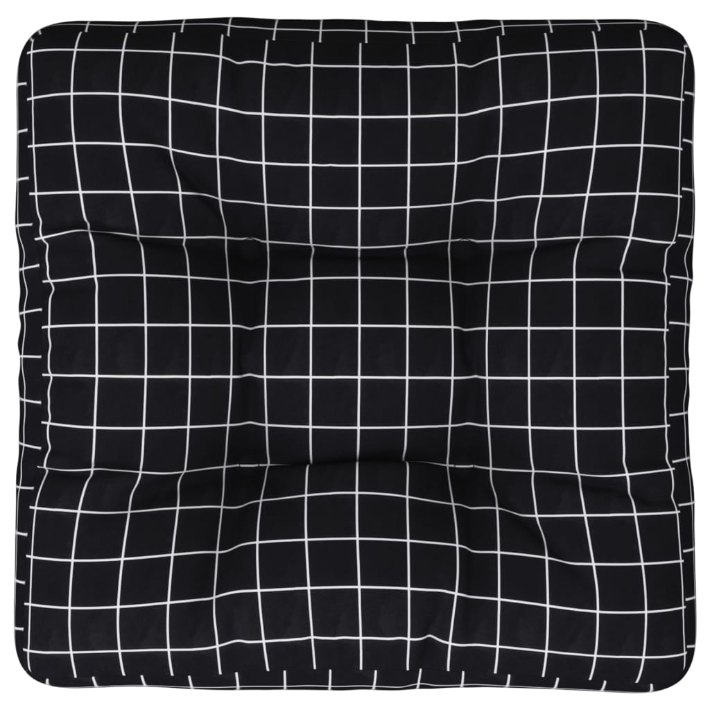 Vidaxl Pallet Cushion Diamond Pattern 60x60x12 cm Tissu noir