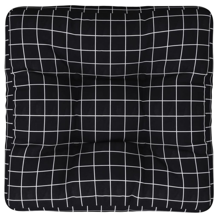 Vidaxl Pallet Cushion Diamond Pattern 60x60x12 cm Tissu noir