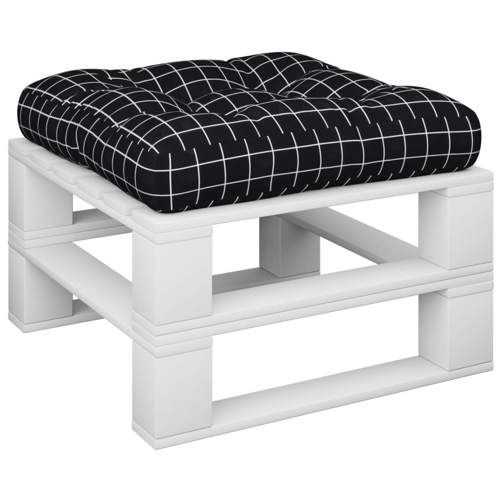 Vidaxl Pallet Cushion Diamond Pattern 60x60x12 cm Tissu noir