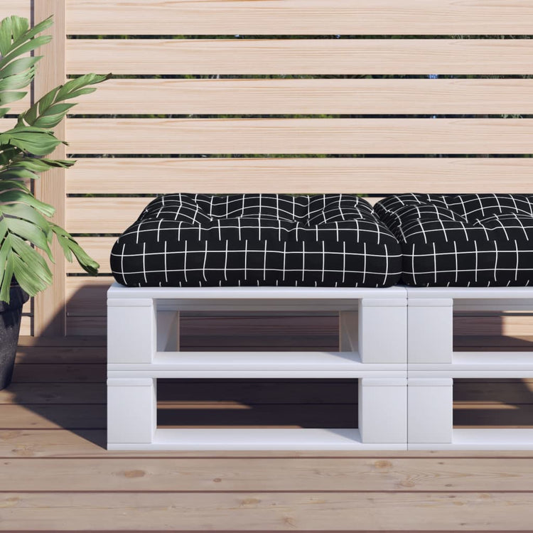 Vidaxl Pallet Cushion Diamond Pattern 60x60x12 cm Tissu noir
